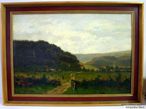 Axel Wilhelm Nordgren 1828-1888 Norwegische Landschaft mit Dorf Öl auf Leinw., € 1600,00