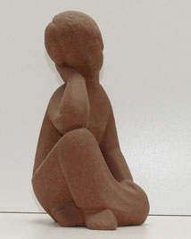 50er Jahre Keramik Figur, "Sitzende Frau", roter Ton, gebrannt, Künstlerplastik , € 420,00
