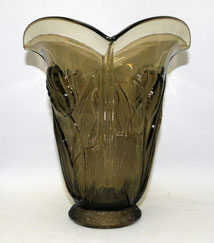 ART-DECO Rauchglas Vase Verreries de Scailmont Henri Heemskerk H.23 cm D. 19 cm, € 210,00
