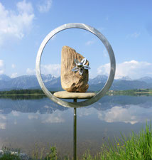 Gartenstecker aus Edelstahl, - Edelstahl Garten Kunst