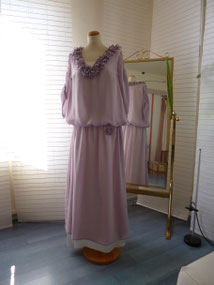 Hochzeitskleid Seidenchiffon, Brautkleid, ital. Seidensatin , Seidenchiffon fliederfarbend