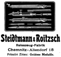 An advertisement from 1902 and set #109 in the gallery below) showing the S&R early compass pattern that is remarkably similar to F.E. Hertel's compass pattern [5].