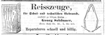 Schoenner advertsement in 1869. Der Fortschritt auf allen Gebieten des öffentlichen Lebens. 22.12.1869  [Bavarikon]