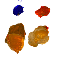 Orange und Blau ergeben Hautfarben