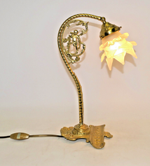 Schreibtisch Lampe Historismus Frankreich vergoldete Bronze H. 37,5 cm, € 195,00