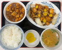 <鶏肉と銀杏炒め定食>