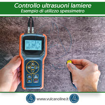 Esempio di utilizzo spessimetro ad ultrasuoni modello VLSTC3000 su lamiera piana grezza