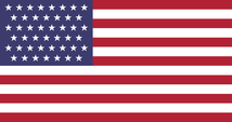45-STAR-FLAG (1896 - 1908). It was the official U.S. flag during the Spanish-American War.