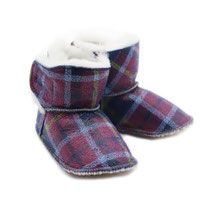 Chaussons en peau de mouton bébé couleur tartan bottines en peau d'agneau double face fourrure naturelle fourré mouton peau lainée semelle antidérante bébé enfant fille garçon only mouton