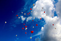 青空に浮かぶバルーンイメージ写真balloon-1046658_1280
