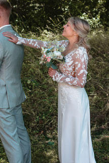 First Look Braut Brautstrauß Hochzeit Germersheim Südpfalz