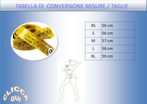 TABELLA CONVERSIONE TAGLIE