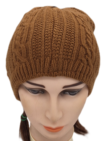 Haube Sandra, braun, gestrickt