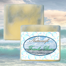 Handgemachte, blau marmorierte Naturseife mit Petitgrain- und Pfefferminzöl