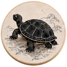 Tortue noire symbolisant le soutien, la stabilité et la sécurité en Feng Shui.
