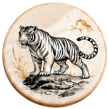 Tigre blanc symbolisant la force, l’action et la protection en Feng Shui.