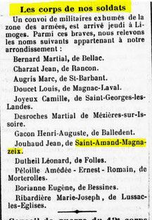 Le Nouvelliste de Bellac 23/10/1921