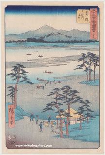 東京｜浮世絵販売　継古堂　歌川広重 五十三次名所図会 廿九 見附 天龍川舟渡し