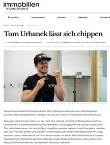 Payment Chip, Implantat, Tom urbanek, Thomas Urbanek, cyborg, der immo mentor, TAURUS Sicherheitstechnik