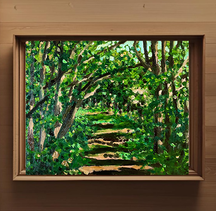 かいがのみせあかちゃん　風景画　森　グリーン　緑　癒し　絵画