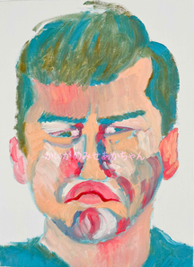 かいがのみせあかちゃん　プンプン赤太郎　人物画　油彩画