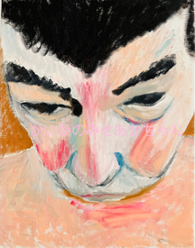 かいがのみせあかちゃん　すねちん　人物画　油彩画　ジークレー　絵画　アート　肖像画