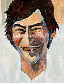 かいがのみせあかちゃん　油彩　肖像画　男　笑顔　絵画