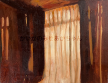 かいがのみせあかちゃん　室内　油彩　絵画　アート