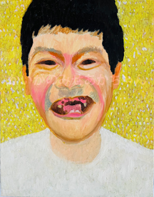 かいがのみせあかちゃん　油彩　笑顔　スマイル　人物画　肖像画　アート　カワイイ