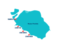 West Nusa Penida diving site map, Manta Point, Crystal Bay