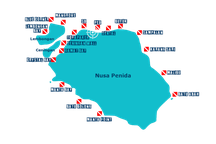 Map of Nusa Penida dive sites