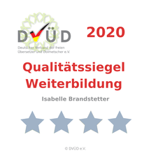 Silbernes DVÜD-Siegel "Qualität durch Weiterbildung" 2020