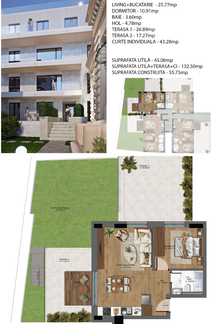 Apartament 2 camere cu Grădină ultracentral 