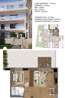 Apartament 2 camere. Parter cu Terasa