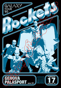 Les Rockets, Rockets, rockets poster, vintage rock poster, rockets genova 1980