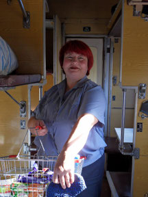 provodnitsa dans un train russe
