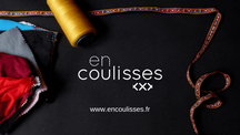 Page d'accueille du site de la marque "En Coulisses" créée par Anne-Claire PERRUCHON. Première marque de vêtements et accessoires pour le travail quotidien des métiers du spectacle.