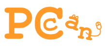 PCcanのキャラクタのGIFアニメで、犬を表現してます。