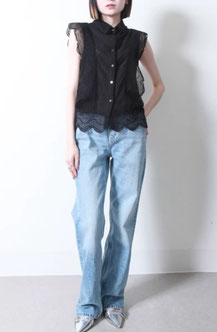 総レースフレンチブラウス  【SALE】3,680円(税込)  綿65％　ポリエステル35％