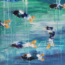 Fishes, Acryl on canvas, Dominique Lenoir