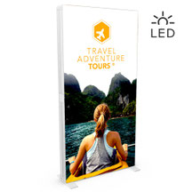 Transportable LED-Leuchtwand mit Textilgrafik LED UP