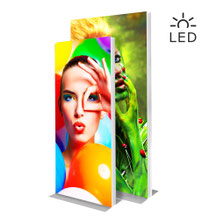 Transportable LED-Leuchtwand mit Textilgrafik LED UP