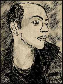 Exponattitel: Portraits No. I - Exponatgrößen: 15 x 20 - Art: Ink drawing / Drawn on Cardboard - © by Pelz Kreativ 2019