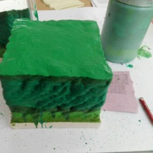 CHRISTIAN STOCK, Hope Cube, Acryl / Leinwand, 2017, 15x15x13cm 