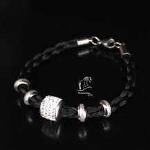 Pferdehaararmband 5 Perlen