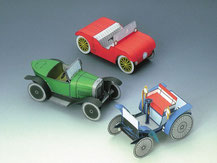 72446, 3 Oldtimer II ,  Schreiber-Bogen Kartonmodell im Maßstab 1:50