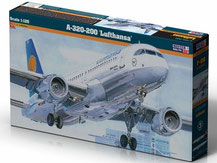 Flugzeugmodell-Bausatz aus Plastik einer A-320-200 Lufthansa Passagiermaschine  im Maßstab 1:125 von der Firma Mister Craft ,  F-08