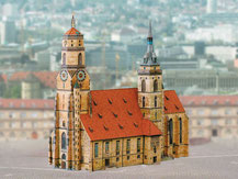 664,  Stiftskirche Stuttgart,  Kartonmodell im Maßstab 1:250