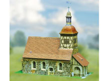 813,  Dorfkirche,  Schreiber-Bogen Kartonmodell im Maßstab 1:87
