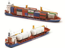 023,  polnisches Containerschiff Gdansk, Schreiber-Bogen Kartonmodell im Maßstab 1:400